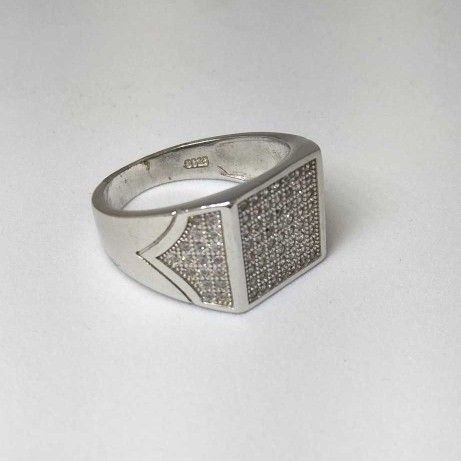 925 Sterling Silver AD Diamond Casual Ring