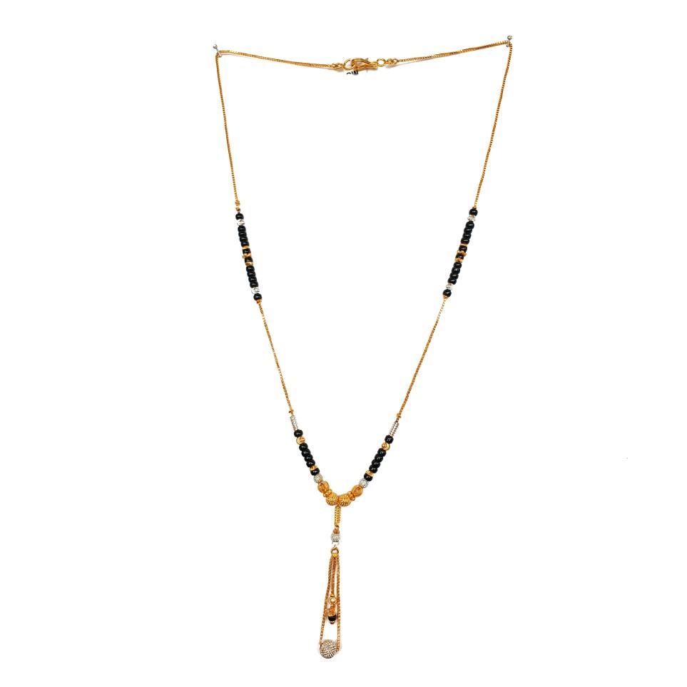 1 gram gold forming fancy mangalsutra mga - mse0085