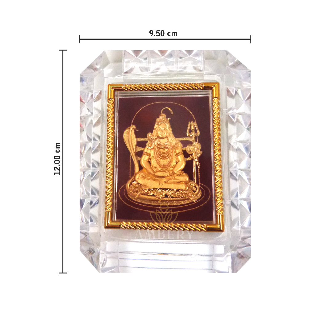 Mahadev 24k Gold Leaf Glass Frame