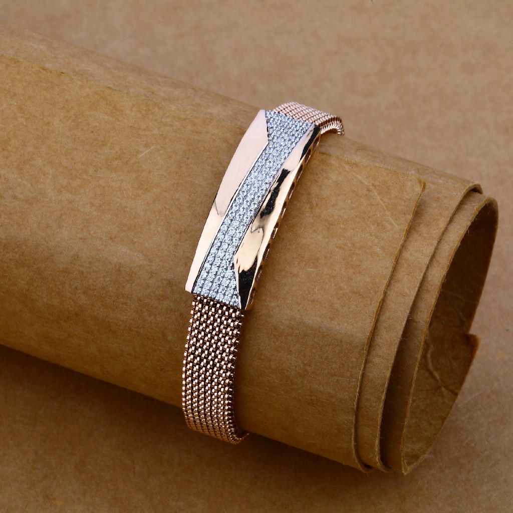 18kt Gold Jaguar Symbol Cuban Link Chain Bracelet for Men with CZ Diamond  Studded