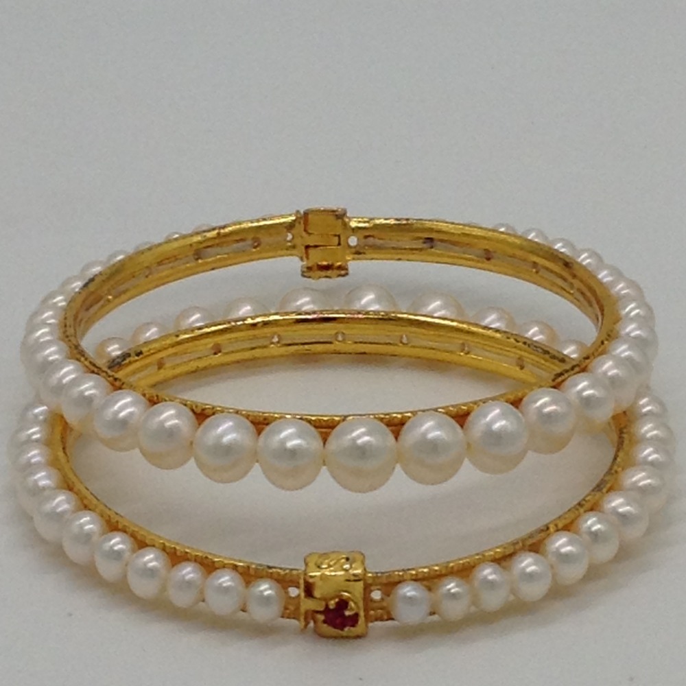 White Round Graded Pearls Bangles JBG0054