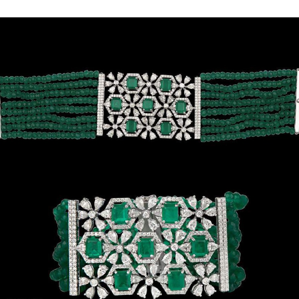 Diamonds and Emeralds Bracelet JSJ0138
