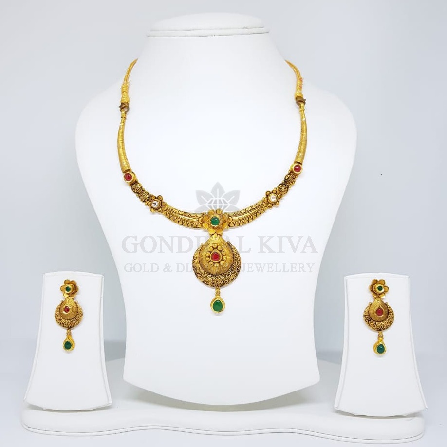 22kt gold necklace set gnh46 - gft hm82