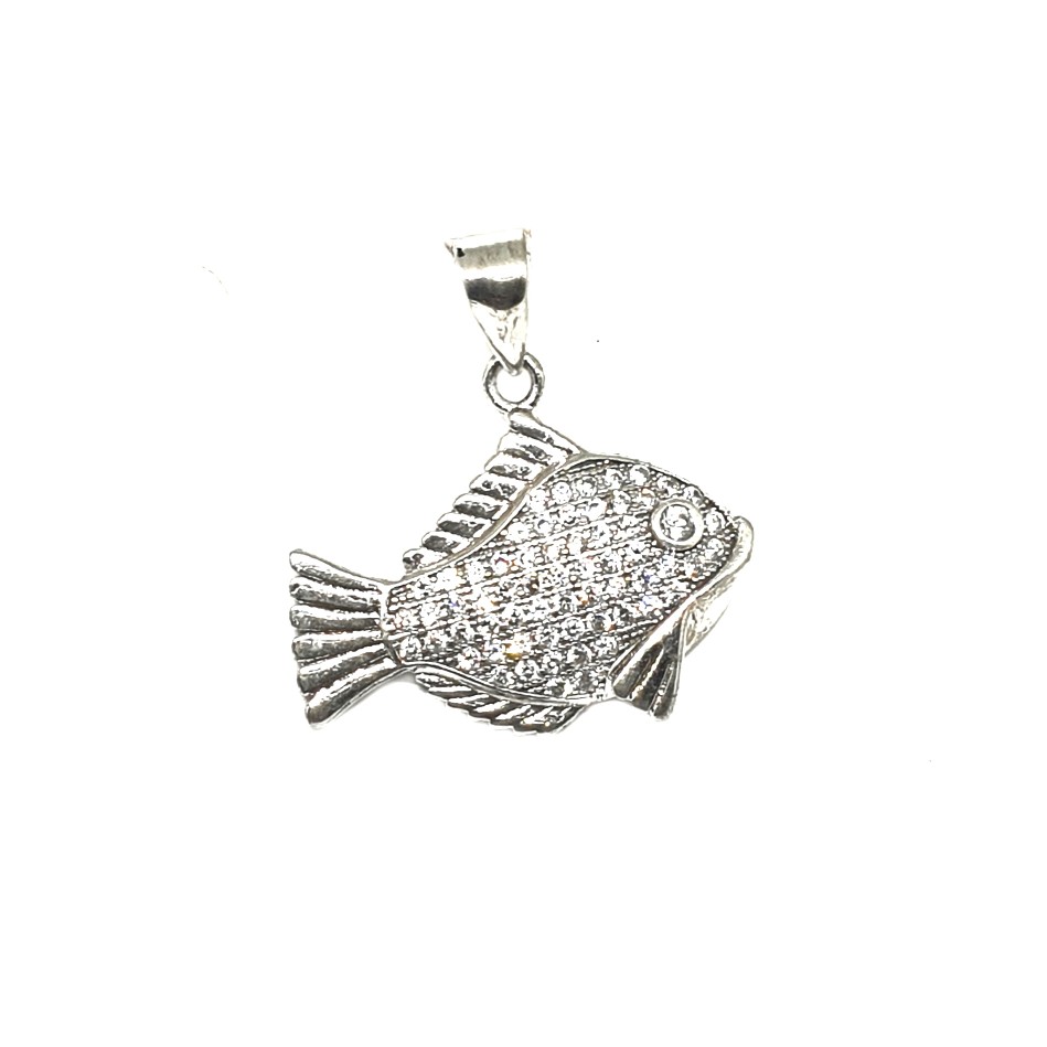 Silver Toned Rectangular Etched Guppy Fish Pendant Keychain 並行輸入品 -  レディースアクセサリー