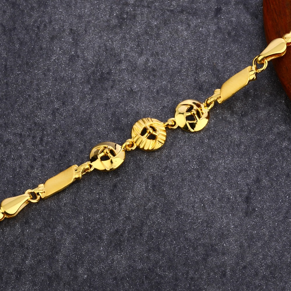 916 Gold Designer Hallmark Plain Bracelet LPBR38
