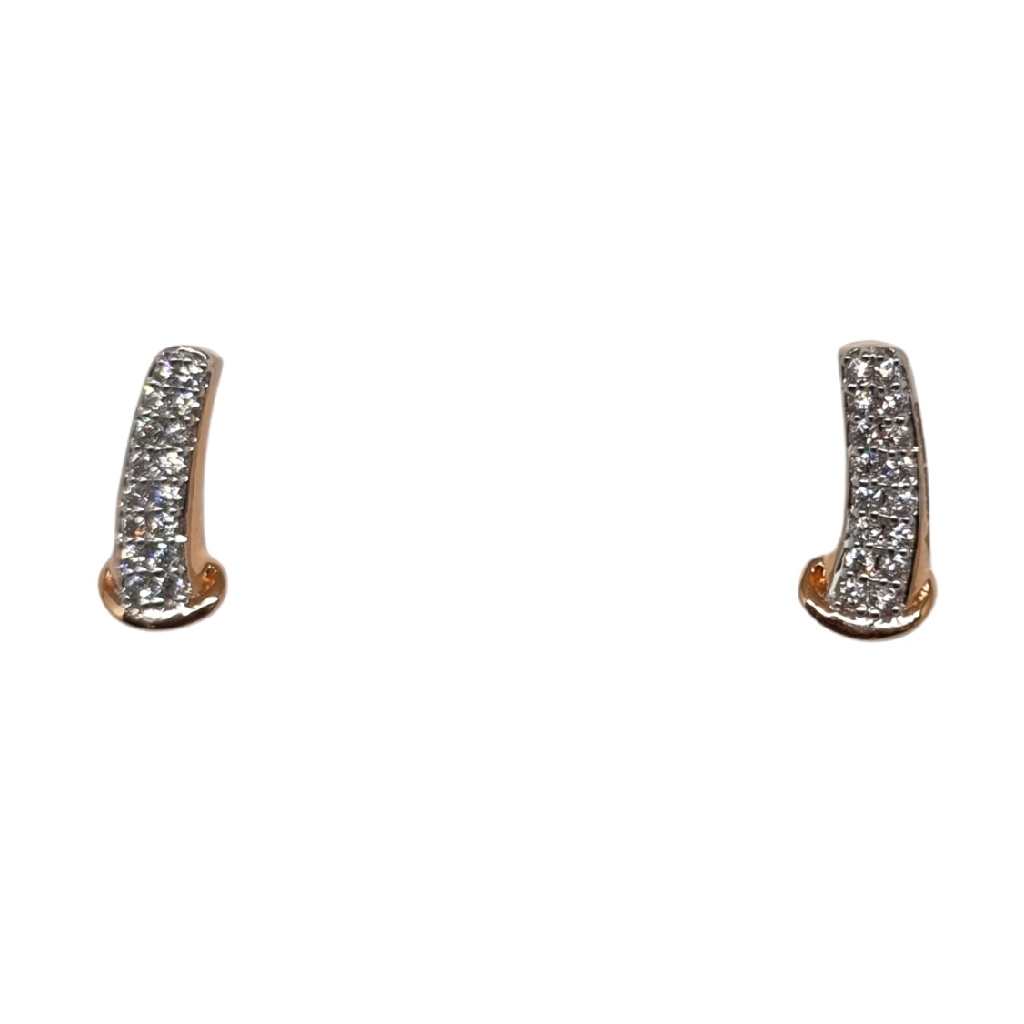 18K Rose Gold CZ Diamond Fancy Earrings MGA - BTG0543