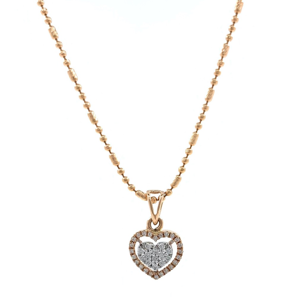 Heart pendant in diamond in 18k rose gold 9SHP56