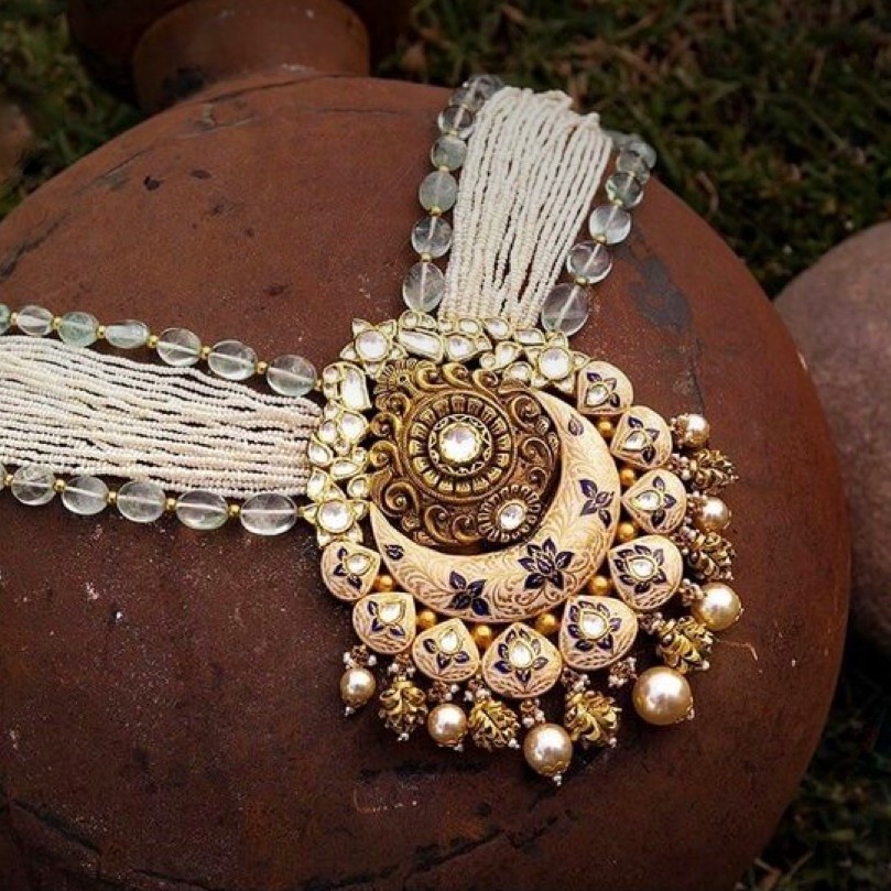 22kt 91.6 antique jaisalmeri jadtar bridal necklace