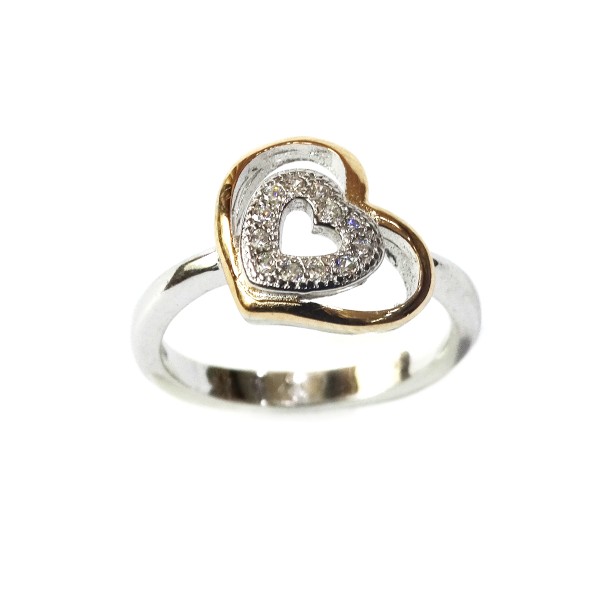 925 Sterling Silver Heart Shape Ring MGA - SR009