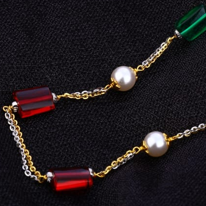 916 Gold Hallmark Ladies Exclusive Moti Mala AC204