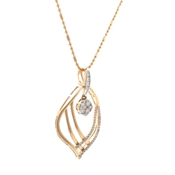 750 Gold Diamond Elegant Design Pendant Set