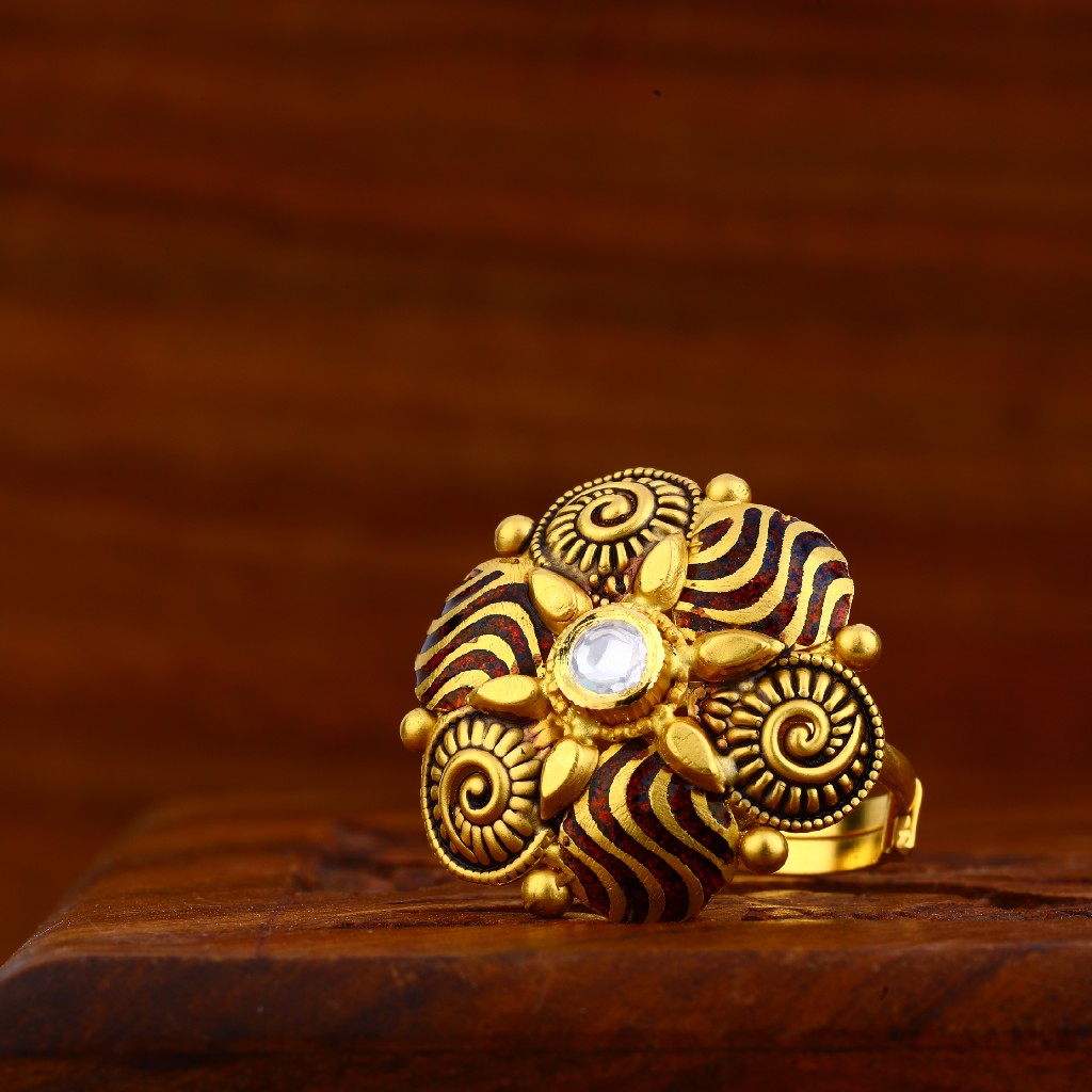 916 gold antique ring for women lar75