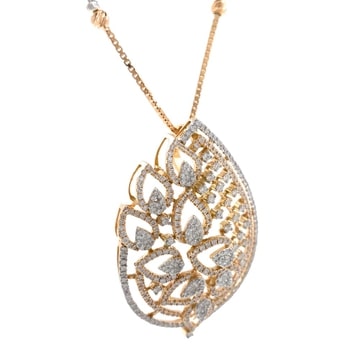 18k Rose Gold Geweldig Diamond Pendant Set