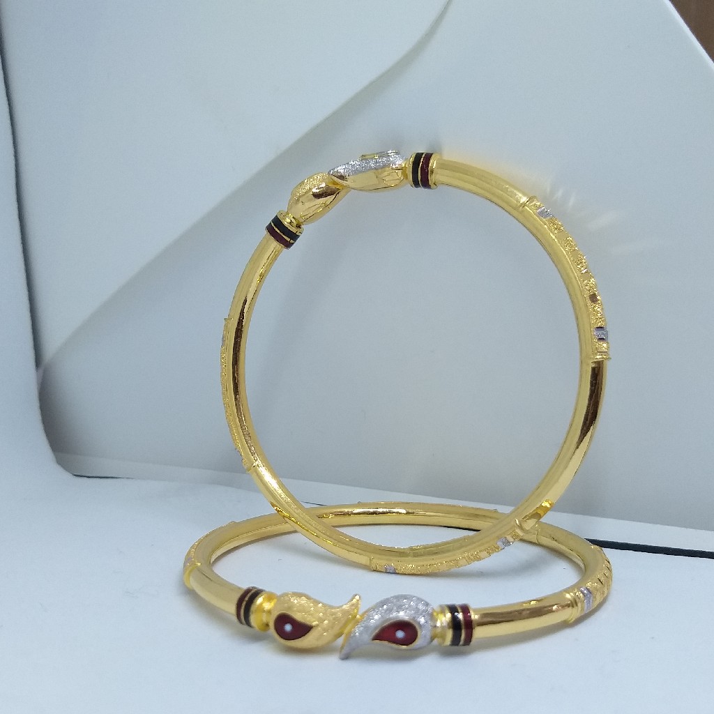 22KT/916 LEAFY DESIGN GOLD COPPER KADLI BANGLE