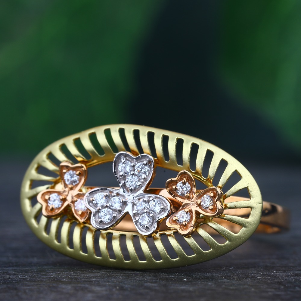 916 Gold Hallmark Flower Design Ring 