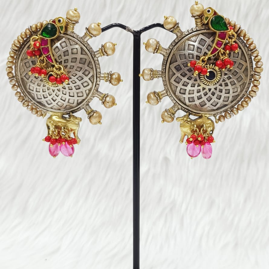 Designer Vintage Silver Nakhra Earring