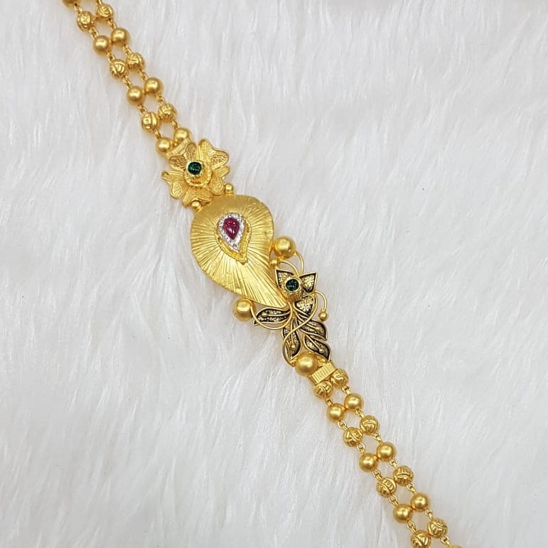 Traditional Wear CZ Stone Peacock Bracelet  South India Jewels