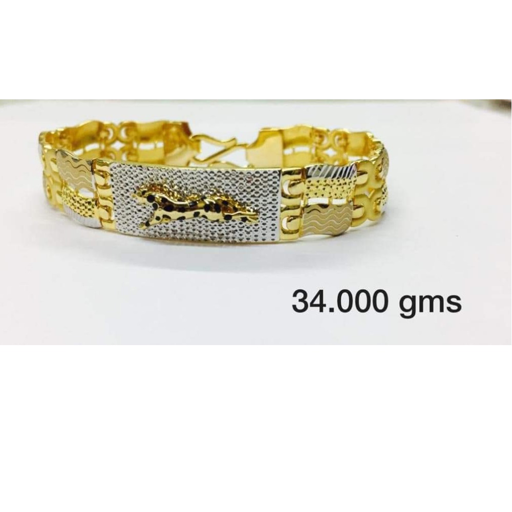 22 Carat gold GENTS diamond bracelet kada  RH-BT204