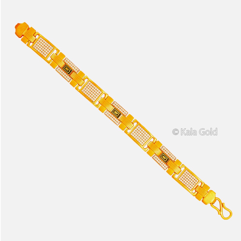 916 CZ Gold Gents Lucky Bracelet