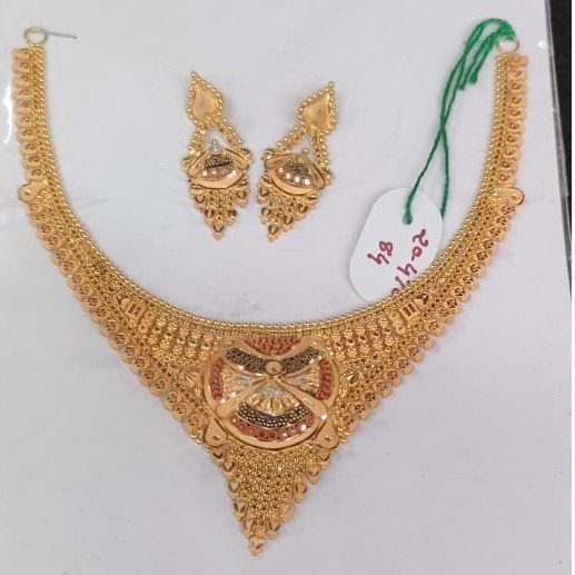 22 carat gold ladies necklace set RH-LN920
