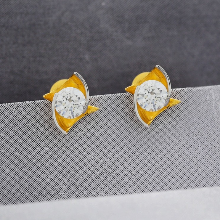 atjewels 925 Sterling Silver White Diamond Flower Stud Earrings For Wo   atjewelsin