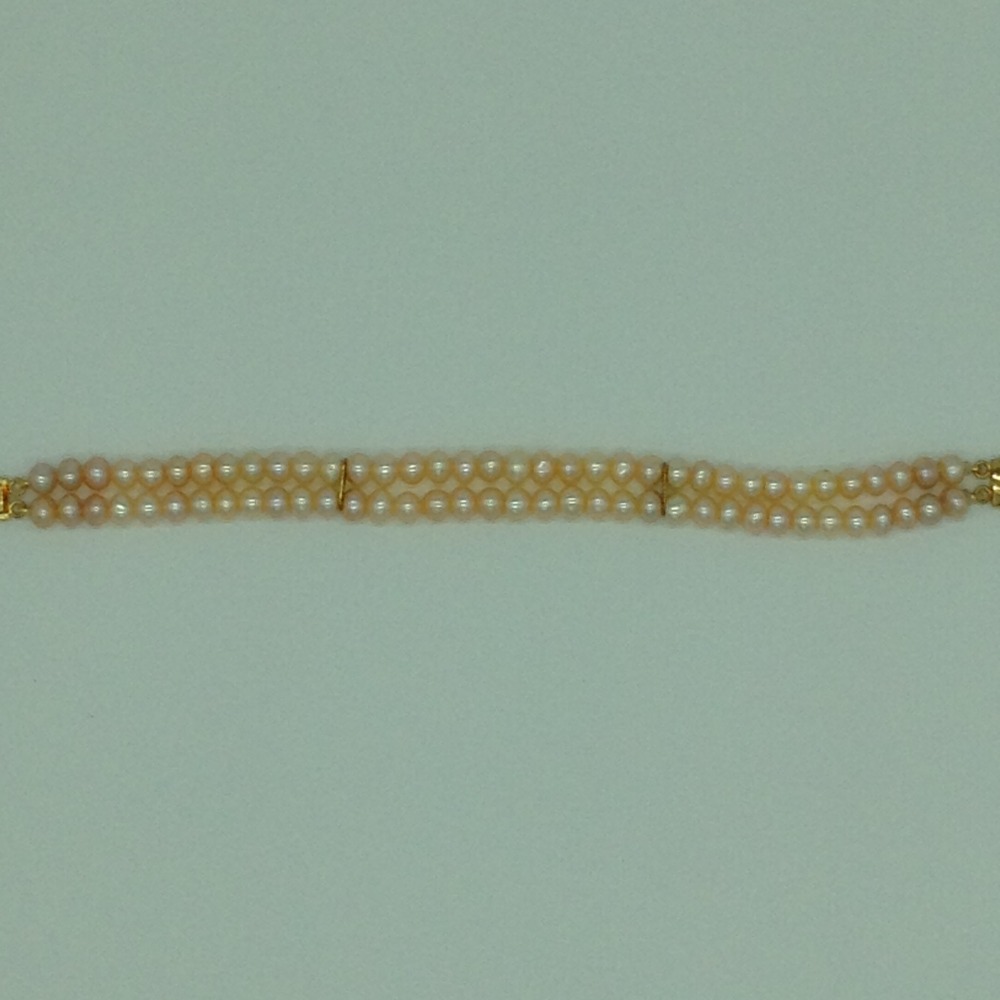 Orange Flat Pearls 2 Layers Bracelet JBG0108