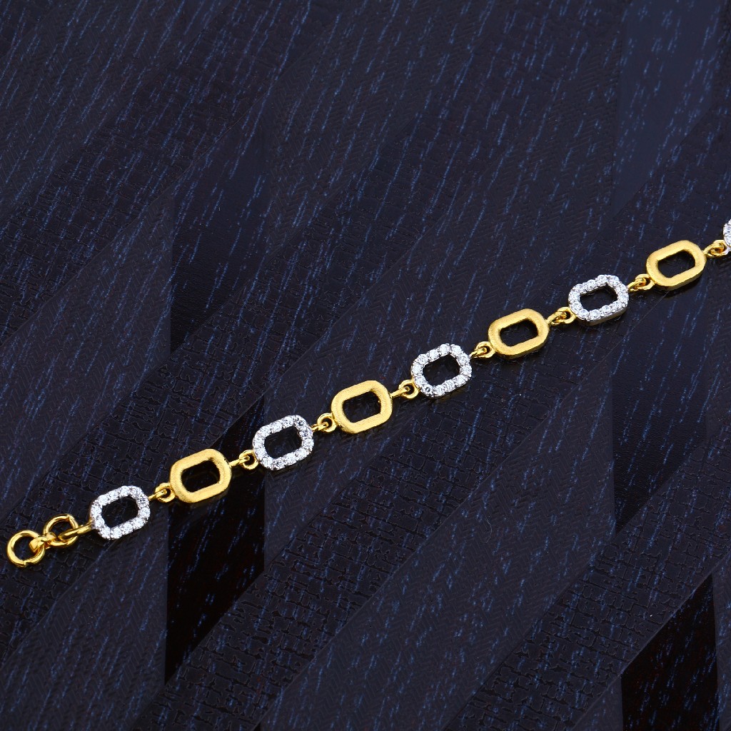 Ladies 22K Gold Diamond Bracelet-LB118