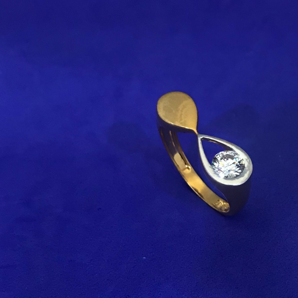 916 Gold Solitaire Gents Ring