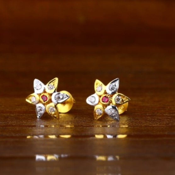 22 carat gold diamonds ladies earrings RH-LE597