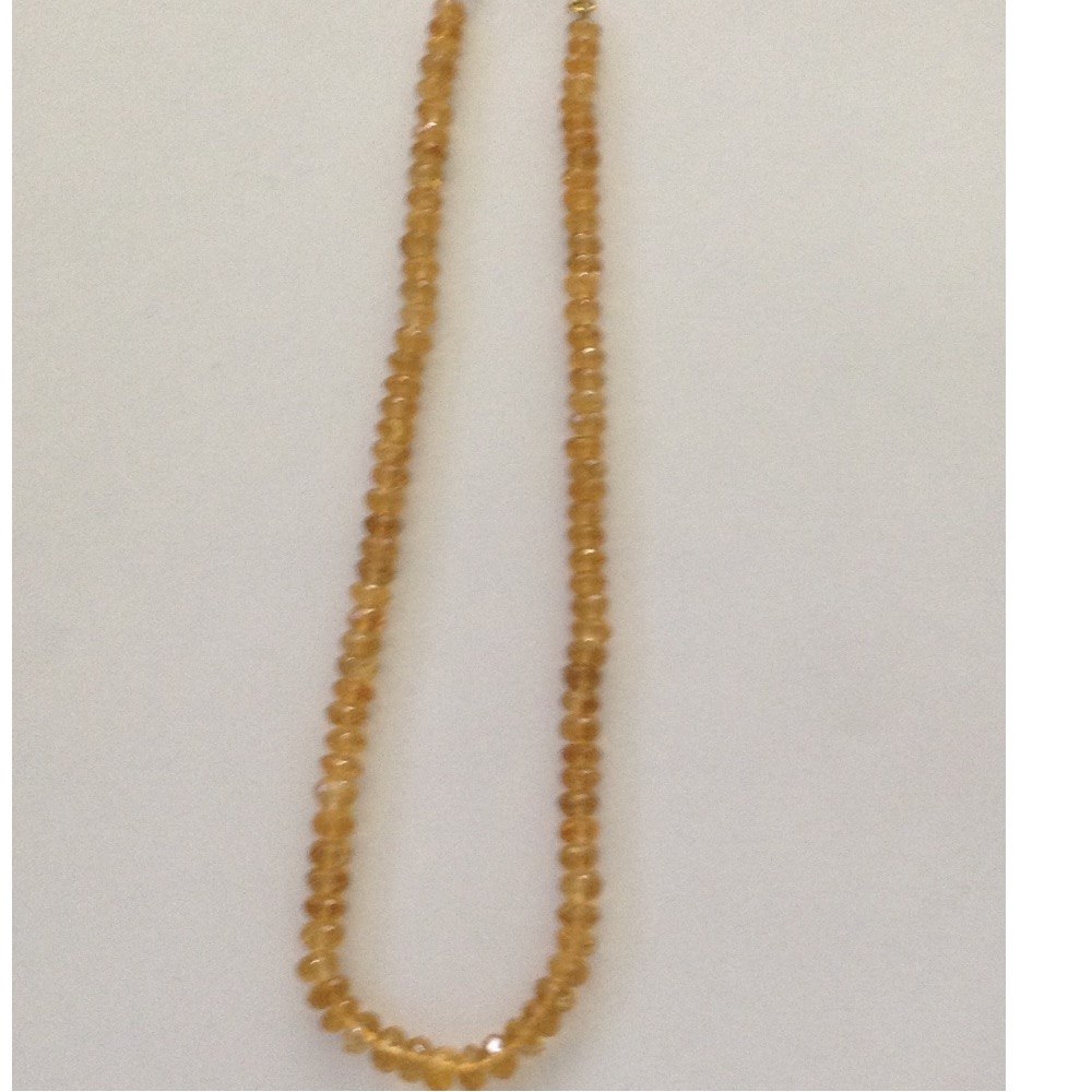 Natural golden faceted citrine round beeds mala JSS0007
