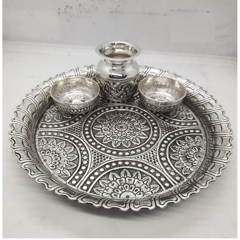 rangoli motifs hallmarked silver in antique finishing by puran