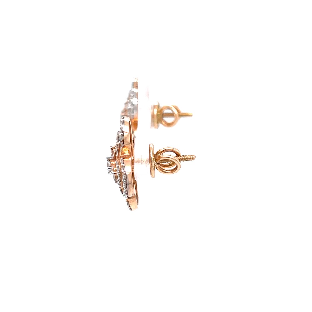 Alyssum Flower Inspired Diamond Earrings in 18k Rose Gold 9TOP113