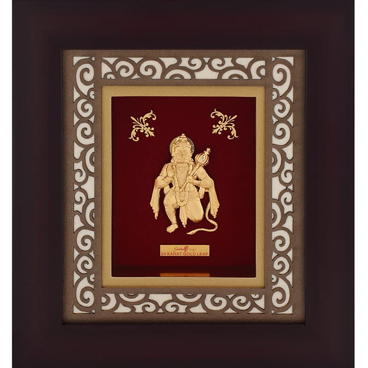 Hanuman ji Frame In 24K Gold Foil MGA - AGE0332