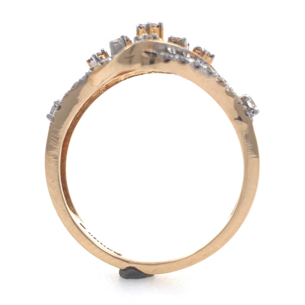 18kt / 750 rose gold fancy diamond ring for ladies 9lr96