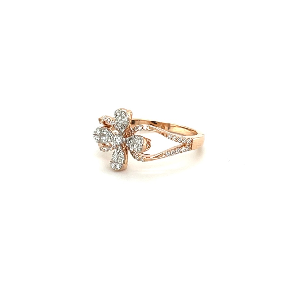 Four Petal Diamond Ring for Women in 0.41 cts