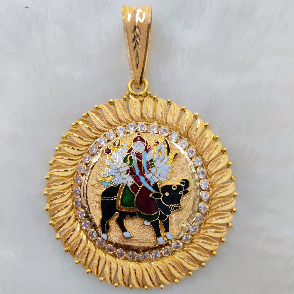 916 Gold Fancy Gent's Visat Maa Pendant