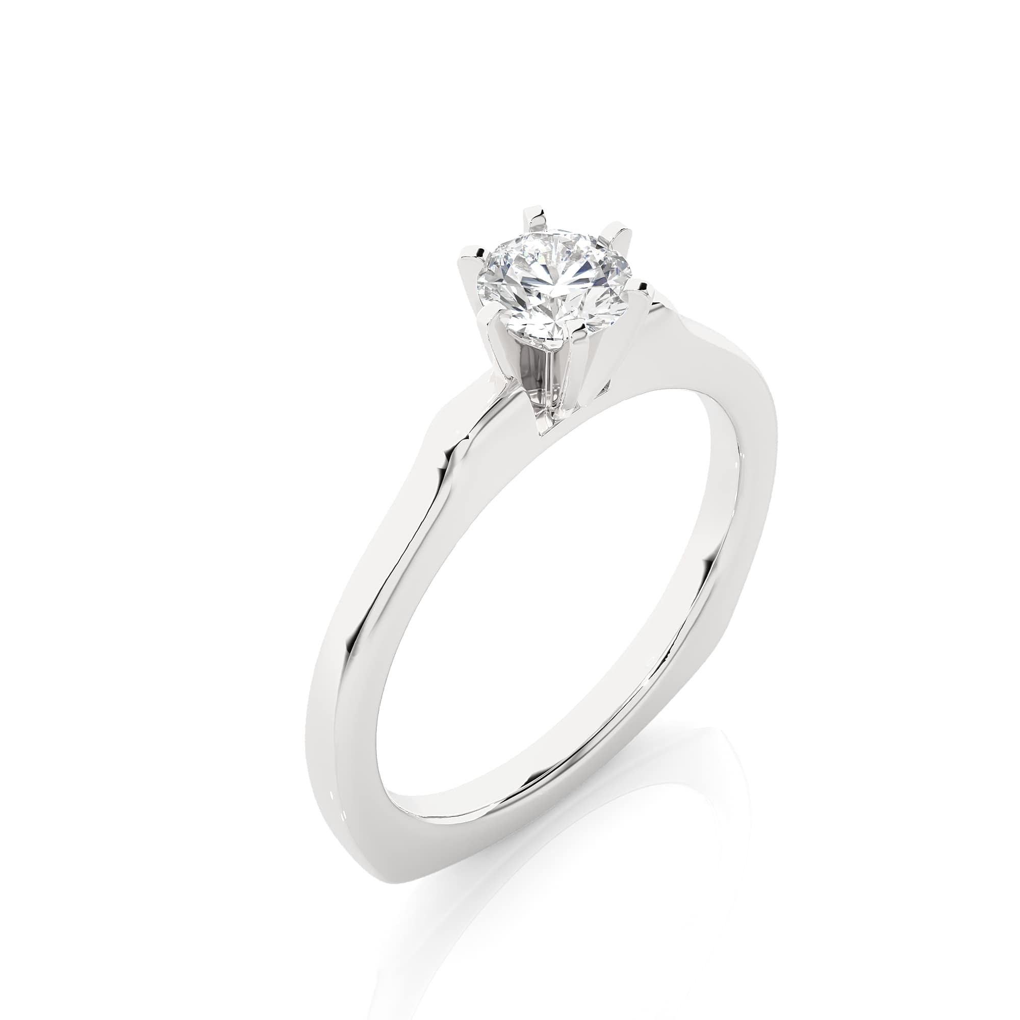 Solitaire ring 18k white gold