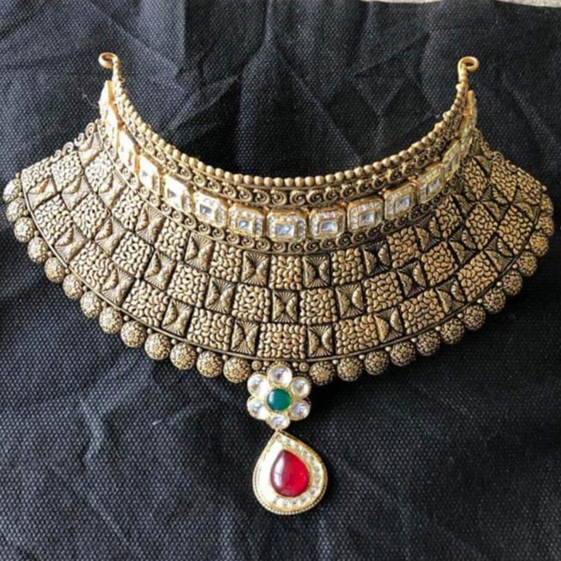 916 gold choker necklace set