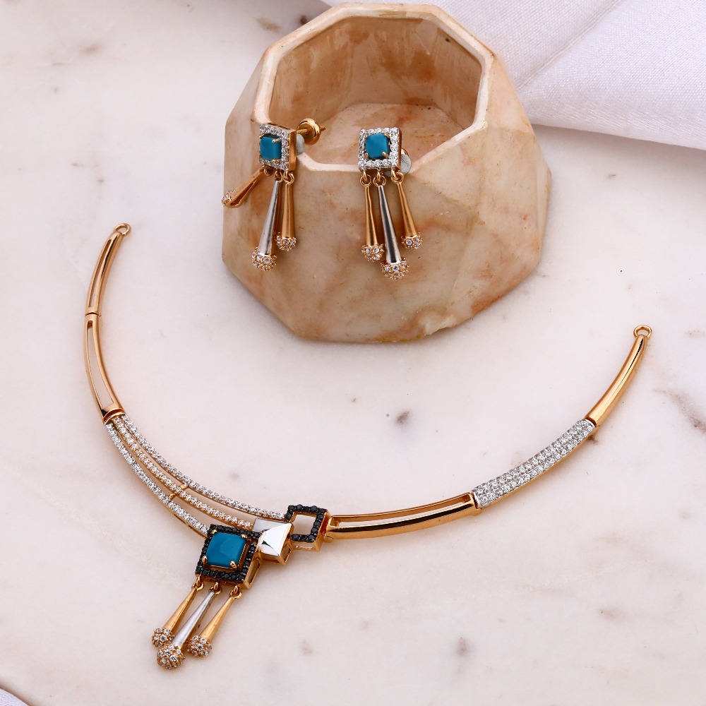 Buy online Blue Stone Stud-brass Necklace With Earrings from Sets for Women  by Vidhya Kangan for ₹580 at 15% off | 2024 Limeroad.com