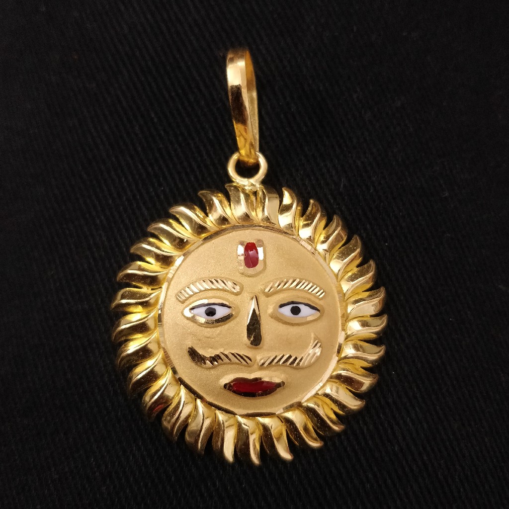 916 Gold Fancy Gent's Surya Pendant