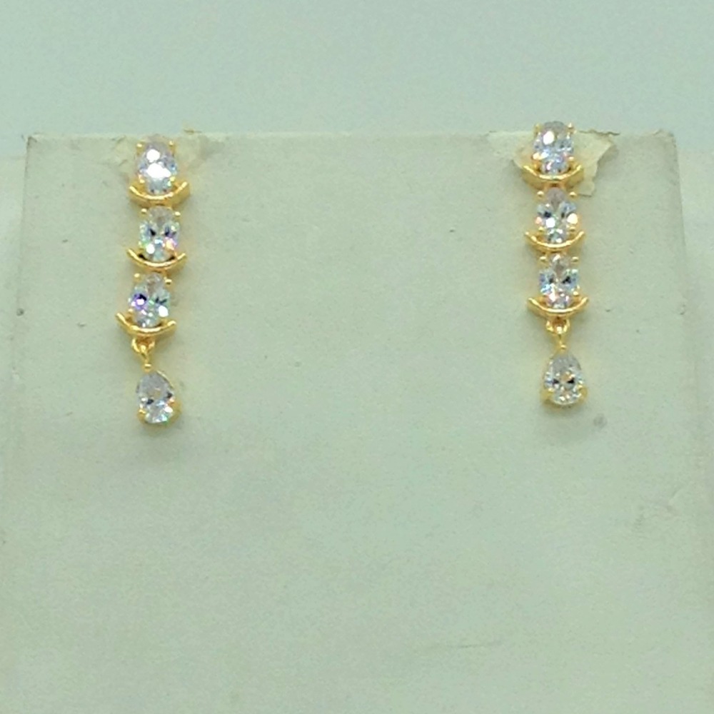 White cz stones necklace set jnc0164