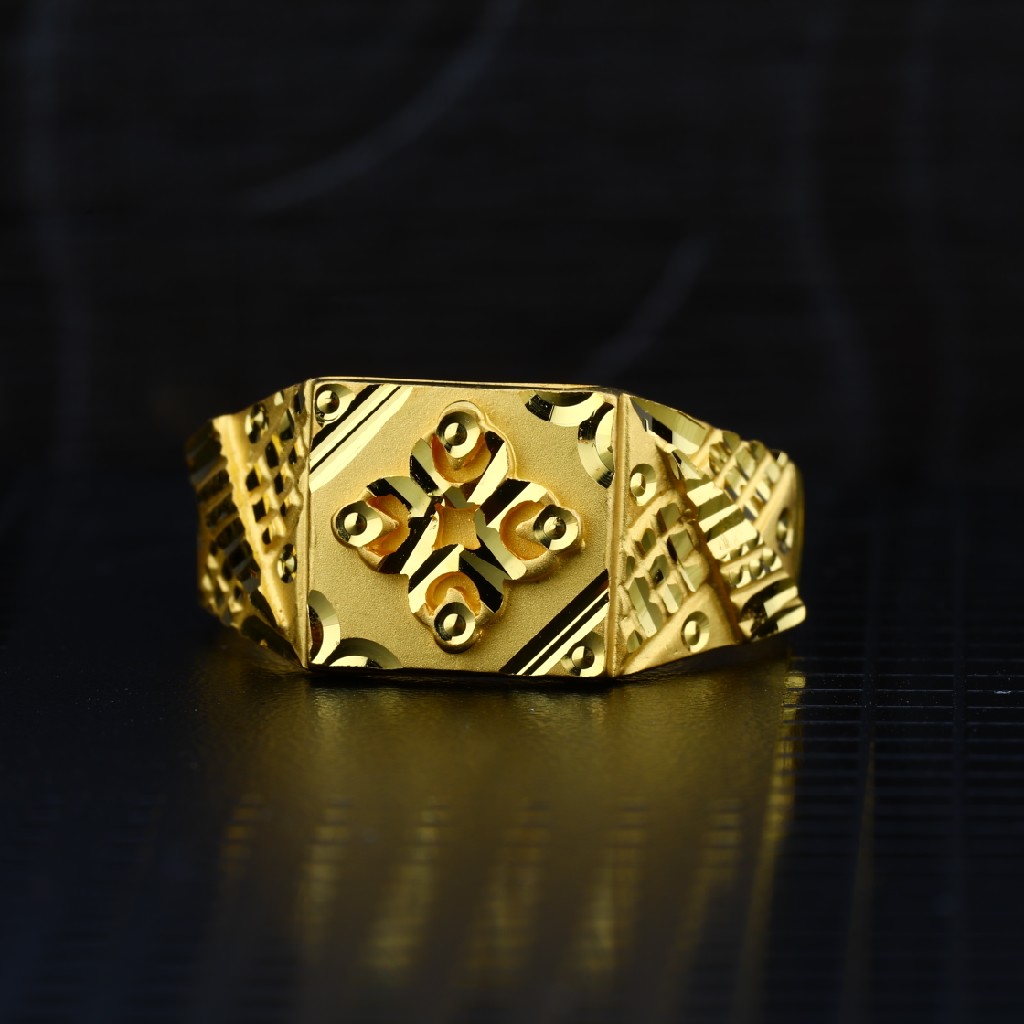 Men's Exclusive 916 Plain Casting Gold Ring- MPR61