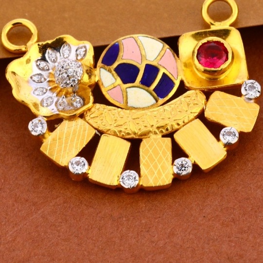 22 carat gold designer hallmark mangalsutra pendants RH-LP375