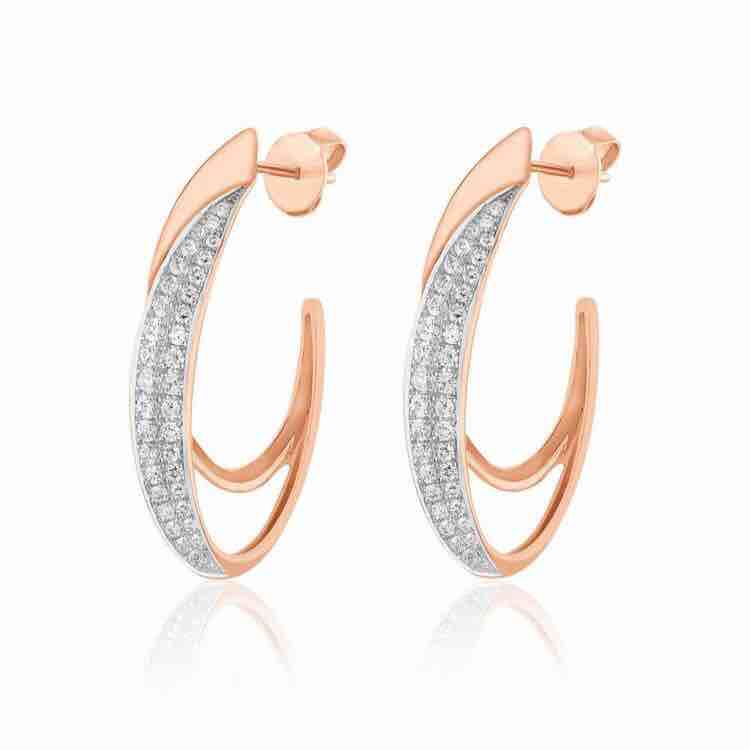 18KT Gold Designer Diamond Rose Earring
