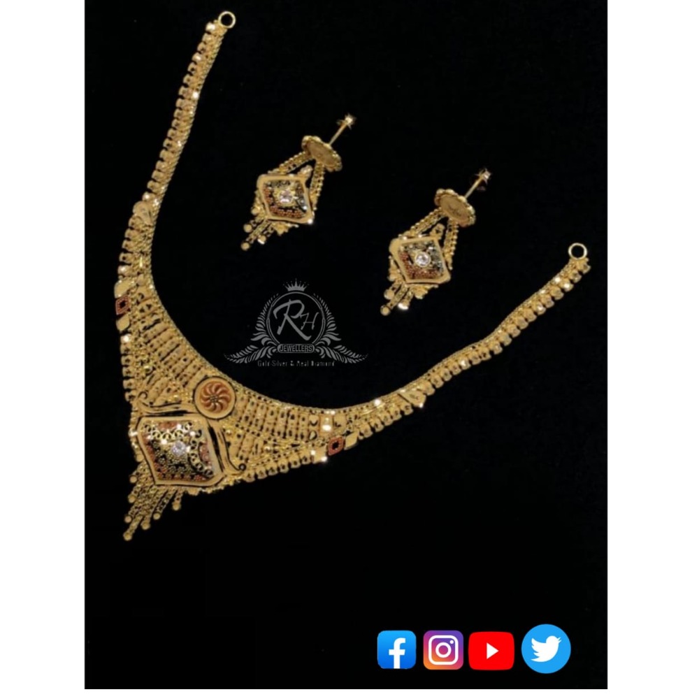 22 carat gold fancy necklace set RH-NS357