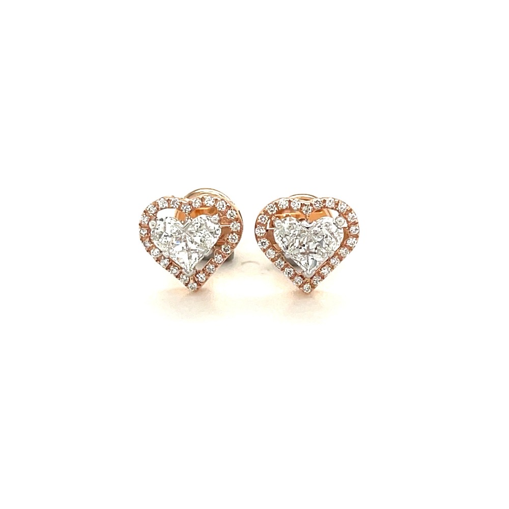 Valentine Heart Diamond Stud Earring
