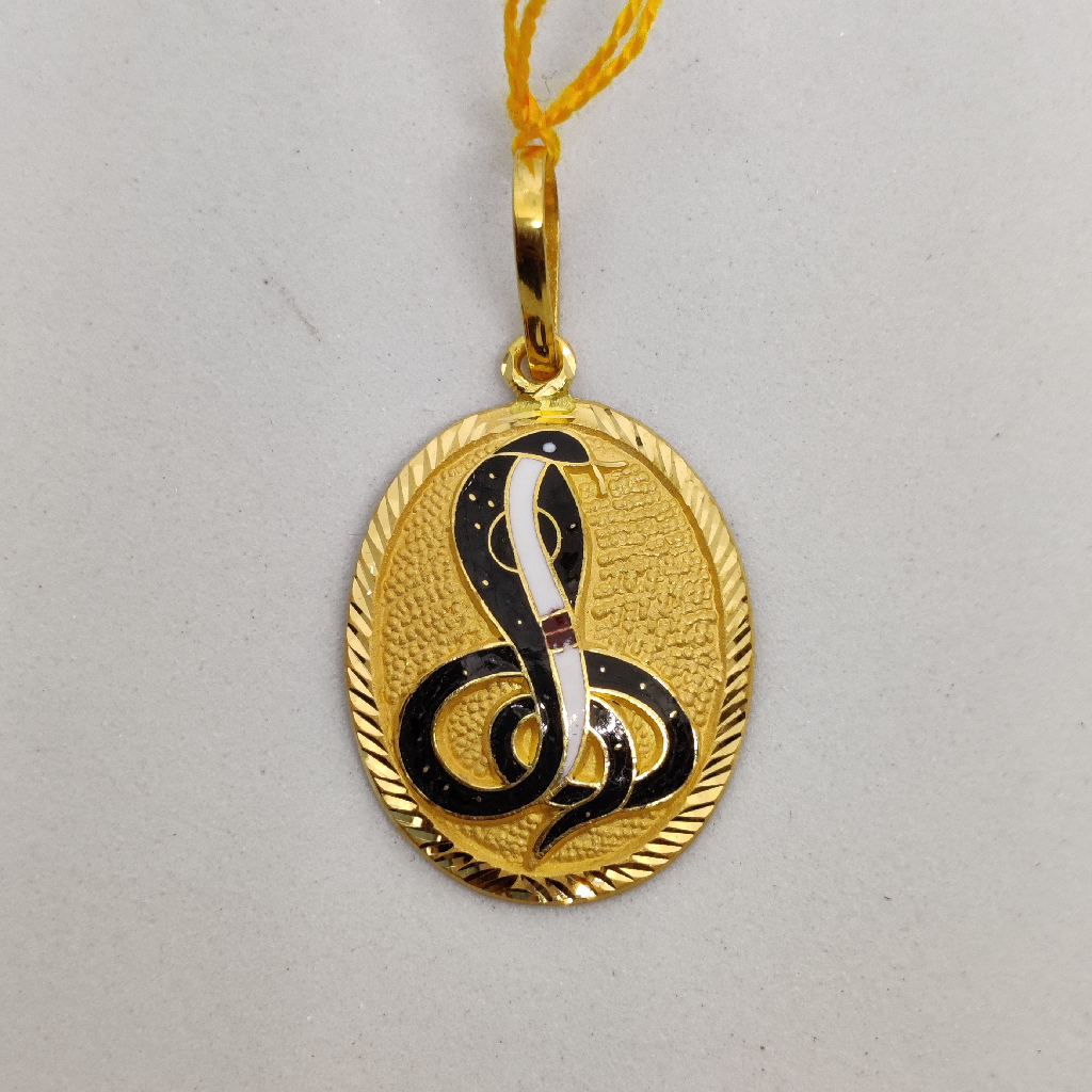 916 gold goga maharaj minakari pendant