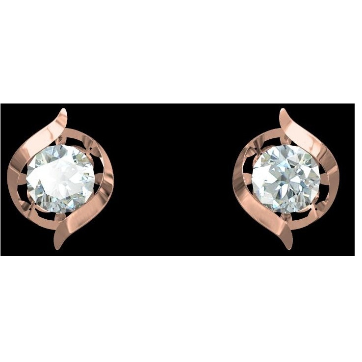 18kt cz rose gold diamond earrings