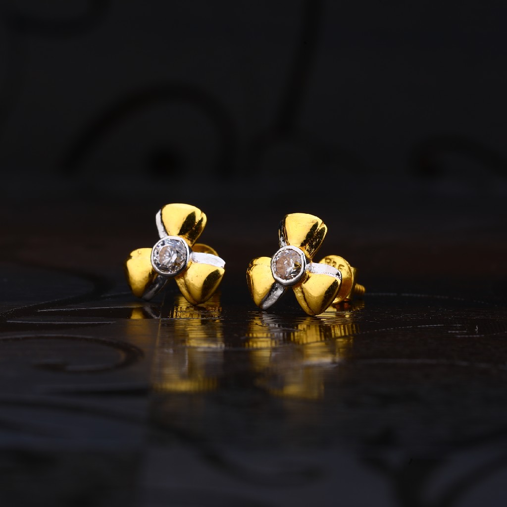 22kt Gold Fancy Solitare Earrings LSE193