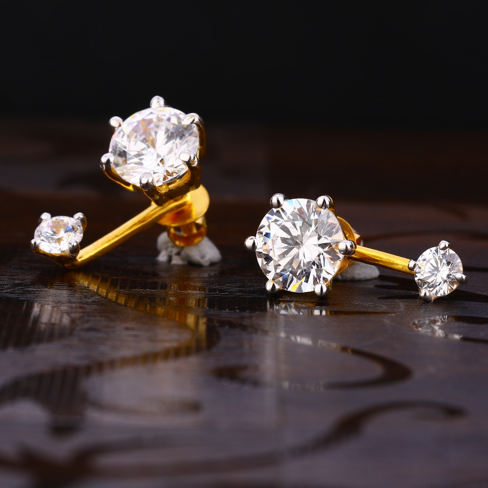 22KT Gold Ladies Classic Solitaire Earring LSE250